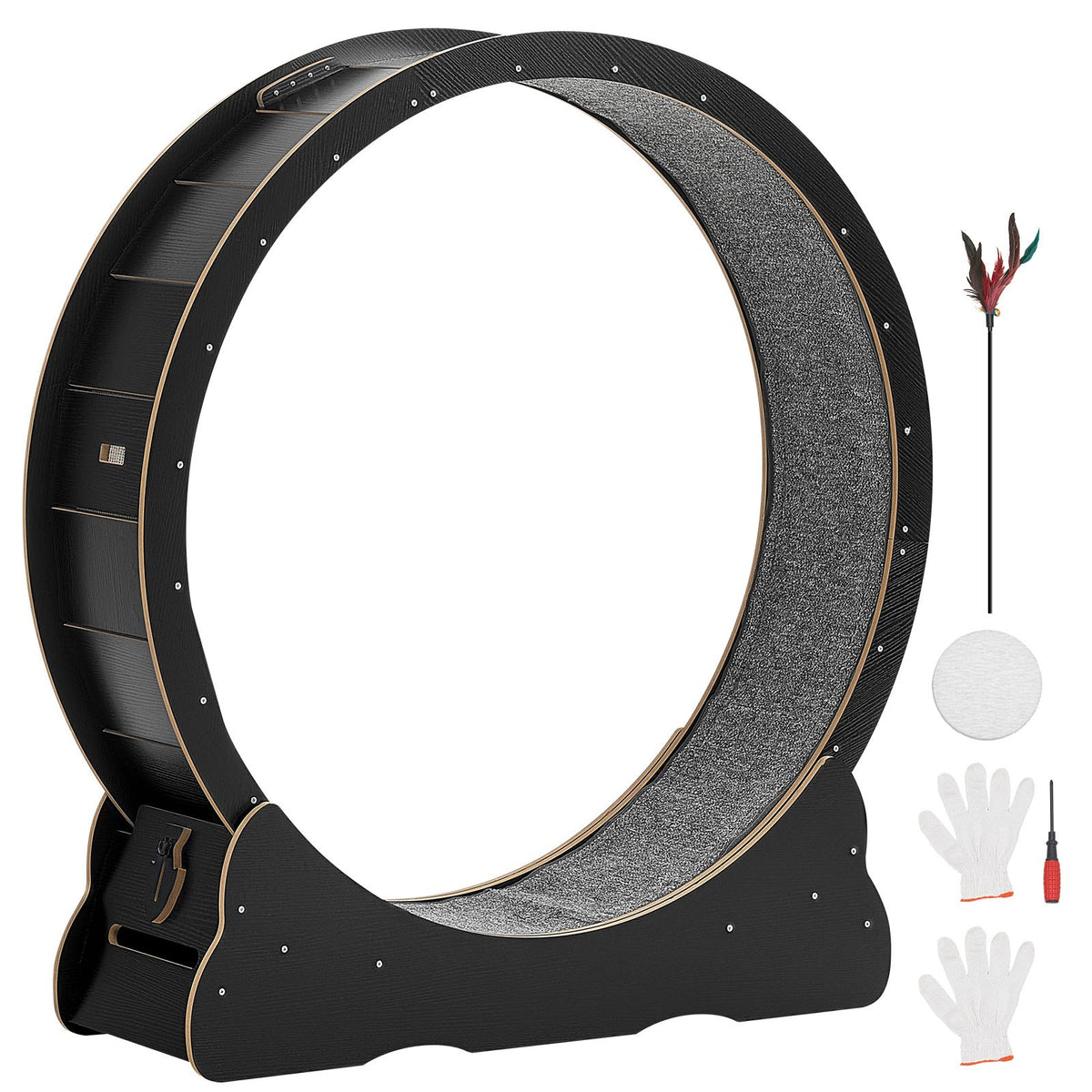 Cat Exercise Wheel, 120 cm Wooden Cat Running Wheel for Indoor Cats up